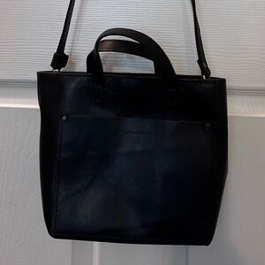 Portland Leather Goods Black Mini Crossbody Tote